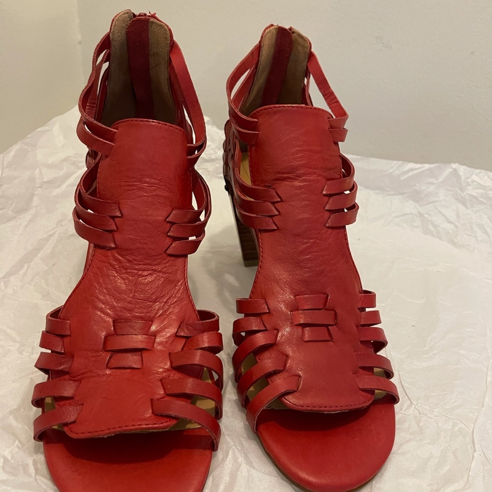 Trendy Red Strap Sandal.